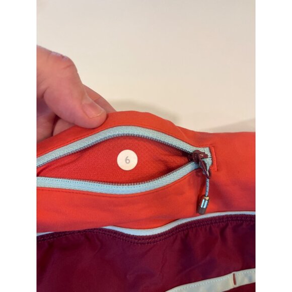 Lululemon Womens Swiftly Tech 2-In-1 Running Shorts Size 6 Red & Purple With Lig - Picture 5 of 6
